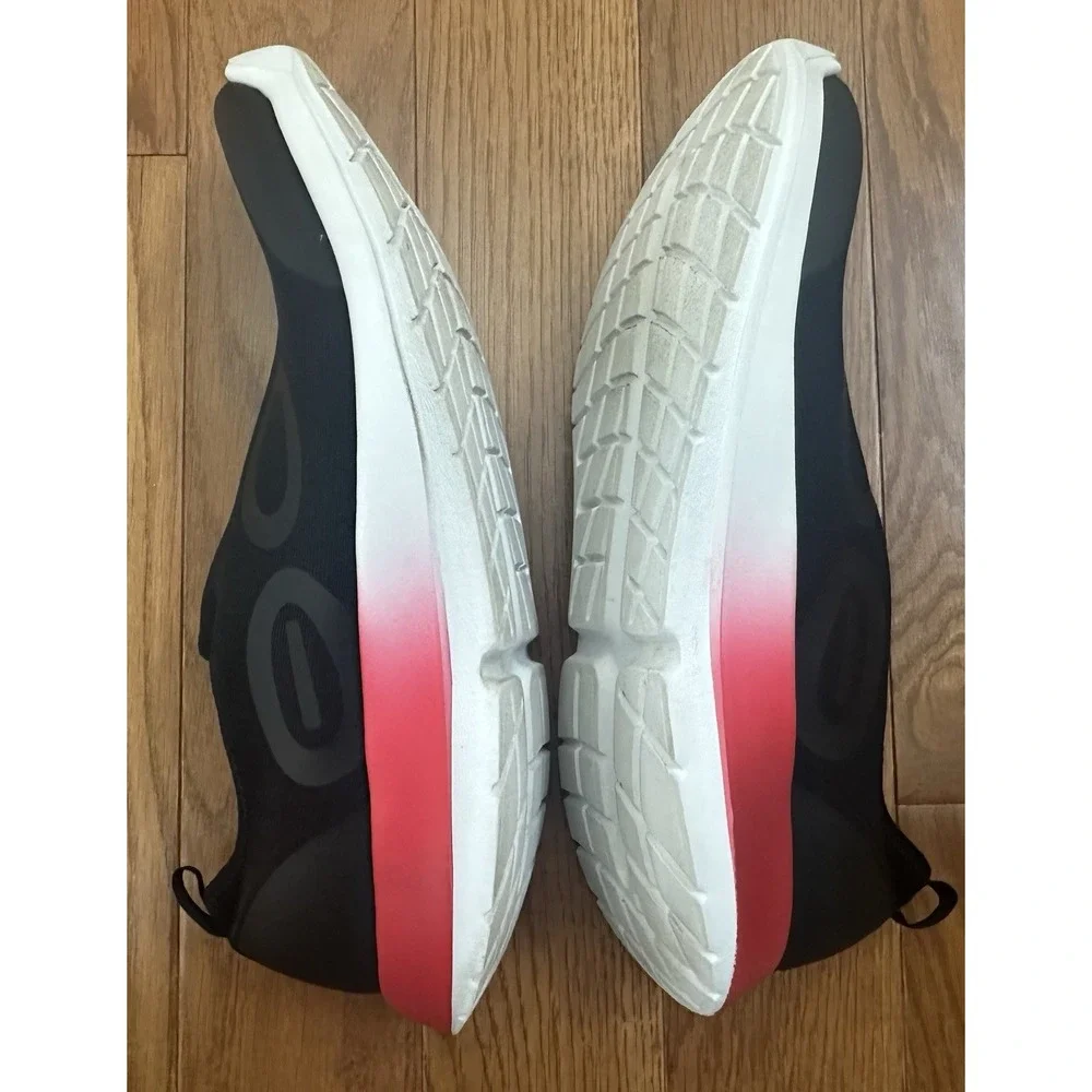 OOFOS Sport Mens Size 12.5 Black Fire Red Fade Slip On Recovery Shoes